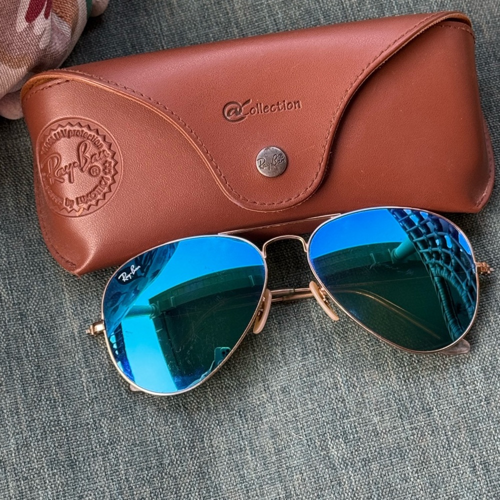 Ray-Ban Blue and Gold Sunglasses